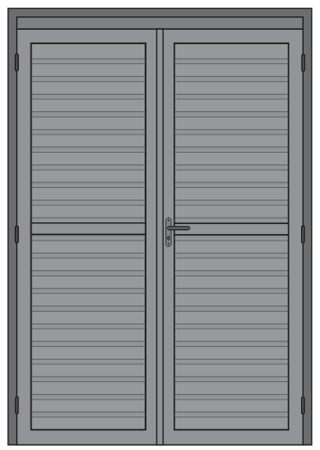 PORTA DE GIRO 2 FOLHAS COM VENEZIANA VENTILADA