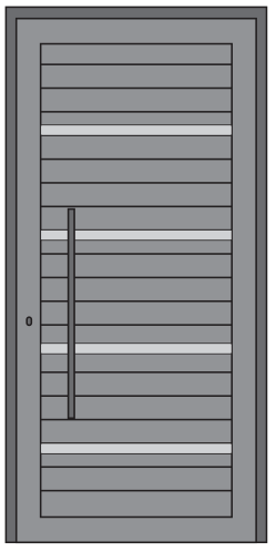 PORTA PIVOTANTE COM LAMBRIL E FRISO