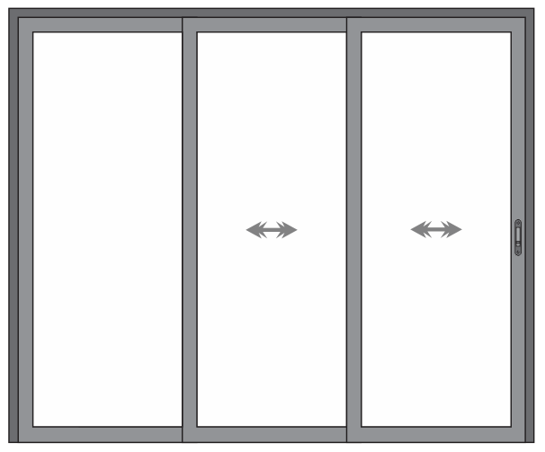PORTA 3 FOLHAS, 2 MÓVEIS 1 FIXA