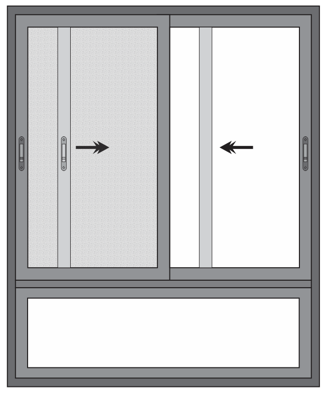 JANELA 3 FOLHAS 2 VIDROS 1 TELA COM PEITORIL