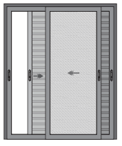 PORTA 4 FOLHAS, 3 DE VIDRO 1 TELA MOSQUETEIRA