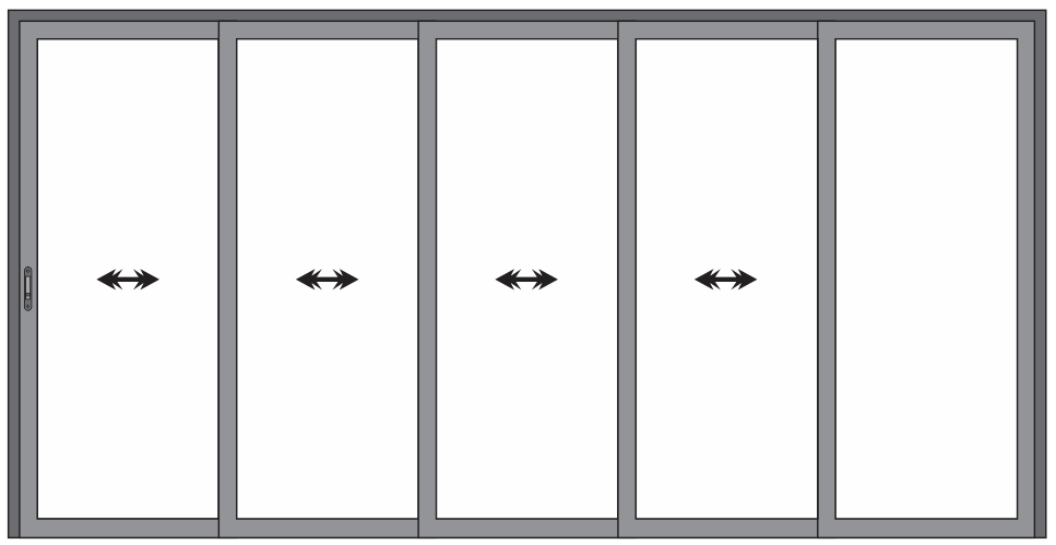 PORTA 6 FOLHAS DE VIDRO COM VENEZIANA