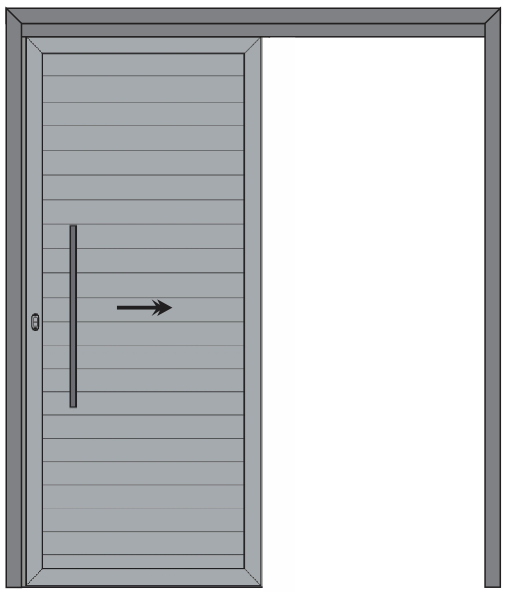 PORTA DE CORRER 1 FOLHA POR FORA DO VÃO COM VENEZIANA E MAÇANETA