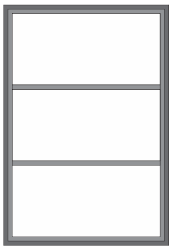 FIXO 3 MÓDULOS COM TRAVESSA NA HORIZONTAL